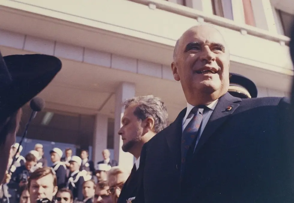 Visite officielle de Georges Pompidou à l'hôtel de ville de Brest en octobre 1971 @ Michalowski Sigismond, Licence CC-BY-SA, Collection Musée de Bretagne / Écomusée de la Bintinais