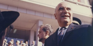 Visite officielle de Georges Pompidou à l'hôtel de ville de Brest en octobre 1971 @ Michalowski Sigismond, Licence CC-BY-SA, Collection Musée de Bretagne / Écomusée de la Bintinais