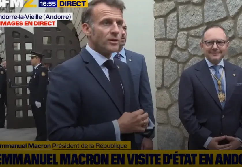 Emmanuel Macron en déplacement en Ariège puis Andorre, le 27 avril 2026 © BFMTV (capture d'écran)