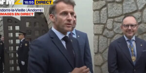 Emmanuel Macron en déplacement en Ariège puis Andorre, le 27 avril 2026 © BFMTV (capture d'écran)